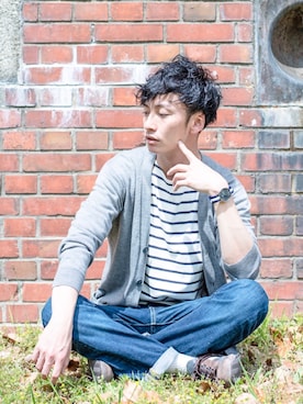 和地 蓮二さん（メンズ・177cm）の春コーディネート