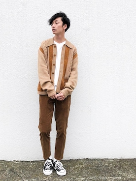 カーディガン ボレロを使った 茶色 のメンズ人気ファッションコーディネート Wear カーディガン ボレロを使った 茶色 のメンズ人気ファッションコーディネート Wear