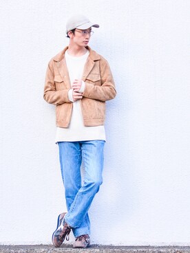 「zozoデニム」｜「アイテム（ブルゾン）」を使った、和地 蓮二さん（メンズ・177cm）の冬コーディネート
