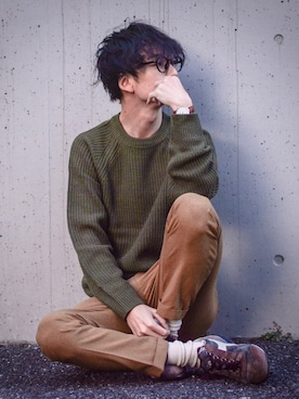 「アイテム（アナログ腕時計）」を使った、和地 蓮二さん（メンズ・177cm・20代）の冬コーディネート