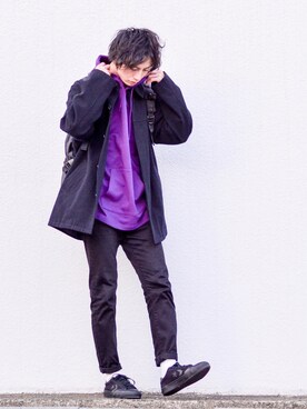 「プルオーバーパーカー」｜「アイテム（ブルゾン）」を使った、和地 蓮二さん（メンズ・177cm）の冬コーディネート