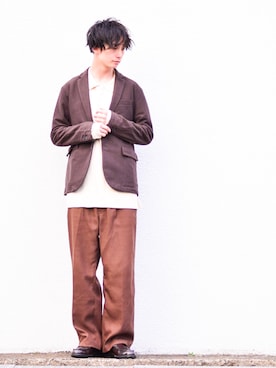 和地 蓮二さん（メンズ・177cm）の冬コーディネート