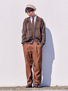 和地 蓮二さん（メンズ・177cm）の春コーディネート