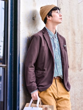 和地 蓮二さん（メンズ・177cm）の春コーディネート