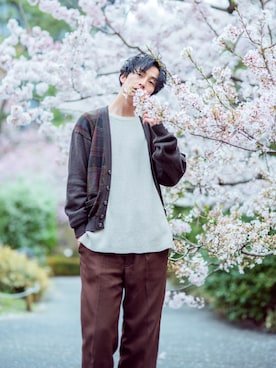 「ワッフル」｜和地 蓮二さん（メンズ・177cm）の春コーディネート