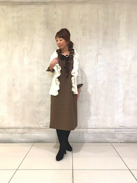 「NARACAMICIE（ナラカミーチェ）のアイテム（ワンピース/ドレス）」を使った、pu06022015さん（レディース・160cm）の冬コーディネート