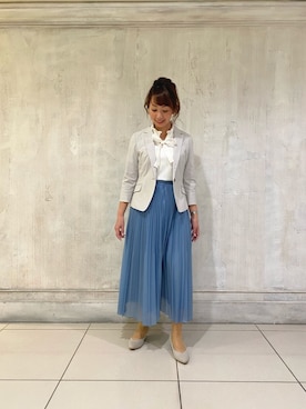 「NARACAMICIE（ナラカミーチェ）のアイテム（テーラードジャケット）」を使った、pu06022015さん（レディース・161cm）の春コーディネート