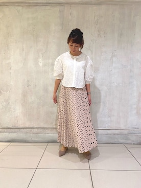 「ドット柄」｜pu06022015さん（レディース・161cm）の春コーディネート