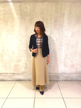 「NARACAMICIE（ナラカミーチェ）のアイテム（テーラードジャケット）」を使った、pu06022015さん（レディース・161cm）の春コーディネート