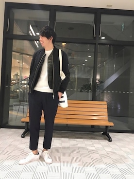 「JOURNAL STANDARD（ジャーナルスタンダード）のアイテム（MA-1）」を使った、icchoさん（メンズ・177cm）の冬コーディネート