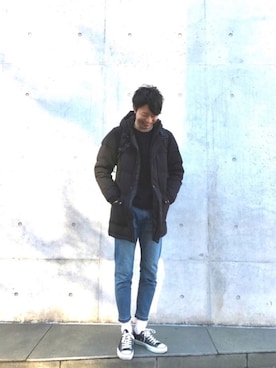 「417 EDIFICE（フォーワンセブンエディフィス）のアイテム（ダウンジャケット/コート）」を使った、icchoさん（メンズ・177cm）の冬コーディネート