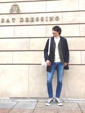 「HARE（ハレ）のアイテム（ソックス/靴下）」を使った、icchoさん（メンズ・177cm）の冬コーディネート