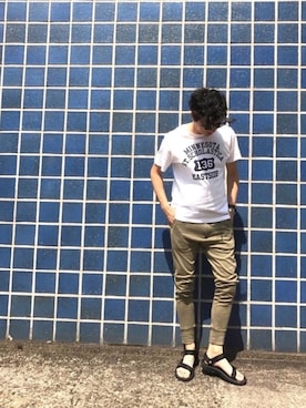 「カーキパンツ」｜icchoさん（メンズ・177cm）の夏コーディネート