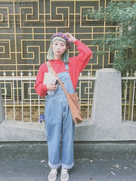 「Taiwan」｜「アイテム（サロペット/オーバーオール）」を使った、Weiさん（レディース・164cm）の春コーディネート