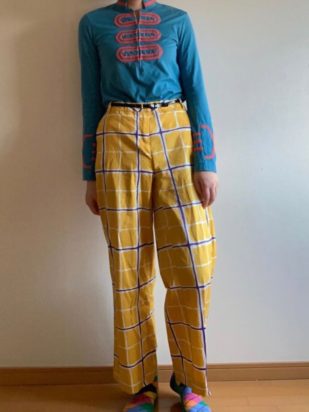 「MARC JACOBS、MOSCHINO、happy socks、used」｜「MARC JACOBSのアイテム（その他トップス、ブルー系）」を使った、ひかりさん（レディース・163cm）の夏コーディネートの1枚目の写真