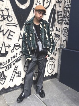 「neonsign」｜「アイテム（その他アウター）」を使った、エイチさん（メンズ・175cm）の秋コーディネート