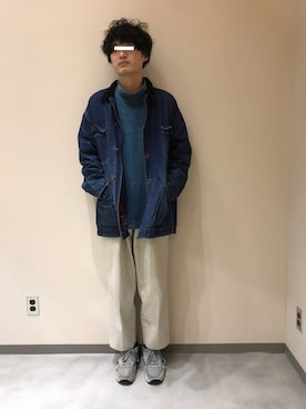 「アイテム（その他トップス、ブルー系）」を使った、wakさん（メンズ・172cm）の冬コーディネート