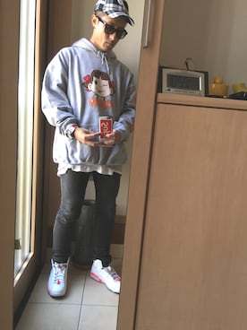 「palace」｜「アイテム（パーカー）」を使った、ウエア太郎さん（メンズ・171cm）の秋コーディネート