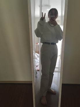 「BLUE WORK（ブルーワーク）のアイテム（トップス）」を使った、:)さん（レディース・156cm）の秋コーディネート