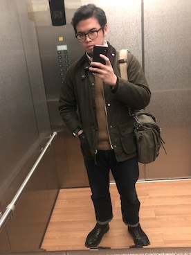 「working style」｜「アイテム（その他アウター）」を使った、Kirk Changさん（メンズ・174cm）の春コーディネート