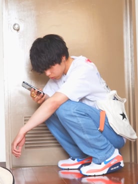 「CONVERSE（コンバース）のアイテム（トートバッグ）」を使った、りょうま流さん（メンズ・175cm）の夏コーディネート