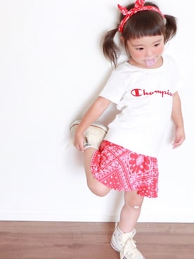 「アイテム（シャツワンピース）」を使った、yunamonさん（キッズ・100cm）の夏コーディネート