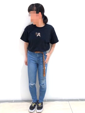 「WORLD WIDE FAMOUS（ワールドワイドフェイマス）のアイテム」を使った、Remiさん（レディース・150cm）の夏コーディネート