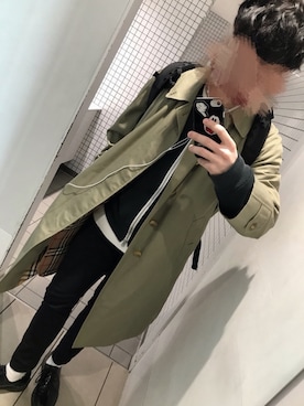「STUDIOUS（ステュディオス）のアイテム（ノーカラージャケット）」を使った、ちゃんくんさん（メンズ・169cm）の冬コーディネート
