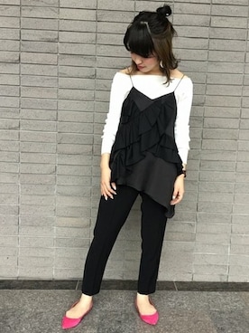 「スエードシューズ」｜「アイテム（パンプス）」を使った、mizukiさん（レディース・162cm）の春コーディネート