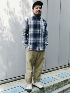「JAPAN BLUE JEANS（ジャパンブルージーンズ）のアイテム」を使った、JAPAN BLUEさん（メンズ・165cm）の春コーディネート