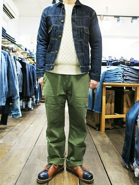 「JAPAN BLUE JEANS（ジャパンブルージーンズ）のアイテム」を使った、JAPAN BLUEさん（メンズ・165cm）の春コーディネート