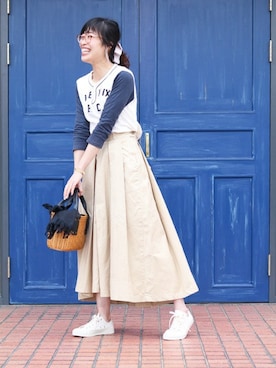 「URVIN（アービン）のアイテム」を使った、JAPAN BLUEさん（レディース・167cm）の春コーディネート