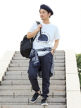 「サイクリング」｜JAPAN BLUEさん（メンズ・176cm）の春コーディネート