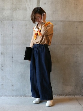 「SETTO（セット）のアイテム」を使った、JAPAN BLUEさん（レディース・163cm）の春コーディネート