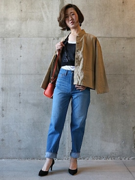 「SETTO（セット）のアイテム（ジャケット/アウター）」を使った、JAPAN BLUEさん（レディース・163cm）の春コーディネート