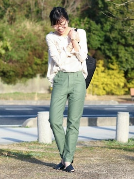 「URVIN（アービン）のアイテム」を使った、JAPAN BLUEさん（レディース・167cm）の春コーディネート