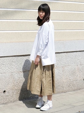 「ワイドシルエット」｜JAPAN BLUEさん（レディース・164cm）の春コーディネート