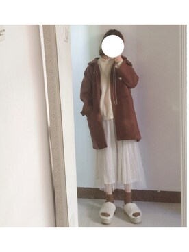 「アイテム（ピーコート）」を使った、BEAKBNOさん（レディース・162cm・20代）の冬コーディネート