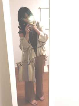 「cepo（セポ）のアイテム（トートバッグ）」を使った、satさん（レディース・161cm）の夏コーディネート