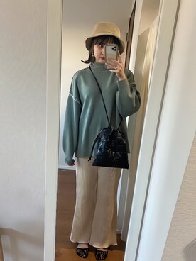 「moment+」｜「アイテム（アクセサリー）」を使った、satさん（レディース・162cm）の冬コーディネート