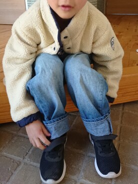 「HELLY HANSEN（ヘリーハンセン）のアイテム（その他アウター）」を使った、oiさん（キッズ・110cm）の冬コーディネート