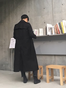 「Yohji Yamamoto（ヨウジヤマモト）のアイテム（トレンチコート）」を使った、shogoyamadaさん（メンズ・177cm）の冬コーディネート