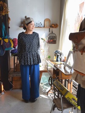 「onionakitaのアイテム（Shirts、ブラック系）」を使った、onion Akitaさん（レディース）の冬コーディネート