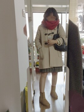 「アイテム（ダッフルコート）」を使った、八爪球さん（レディース・168cm・10代）の冬コーディネート