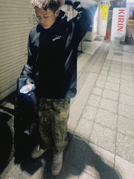 「FREE（フリー）のアイテム」を使った、719oekさん（メンズ・173cm）の冬コーディネート