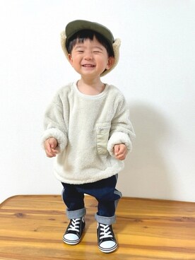 「もこもこ」｜soracyoさん（キッズ・80cm）の冬コーディネート