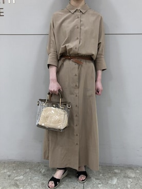 「テチチ(Te chichi)」｜「アイテム（シャツワンピース）」を使った、Y.Eさん（レディース・161cm）の春コーディネート