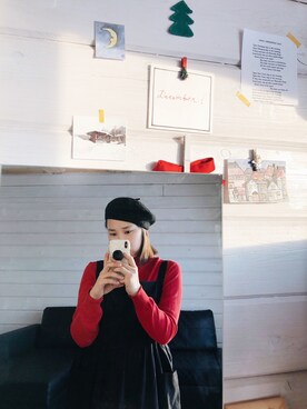 「Handmade（ハンドメイド）のアイテム（サロペット/オーバーオール）」を使った、Rocksanaさん（レディース・159cm）の冬コーディネート
