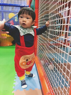 「アイテム（つなぎ/オールインワン、レッド系）」を使った、halowingさん（レディース・165cm）の春コーディネート