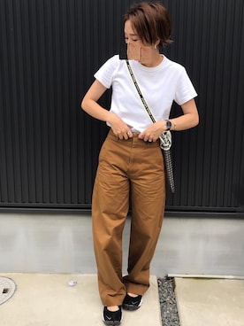 「Daniel Wellington（ダニエルウェリントン）のアイテム（アナログ腕時計）」を使った、M𓅜さん（レディース・161cm）の夏コーディネート